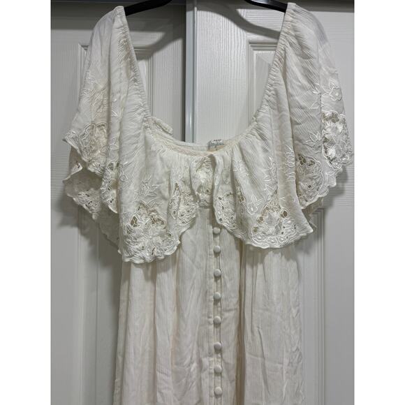 Fillyboo “Wonder Years” Maxi Dress Off White Embroidered Size Small - Picture 2 of 6